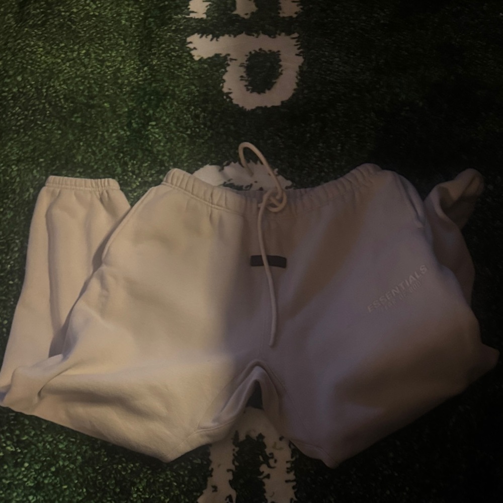 Essentials Kids Off-White/Cream Sweatpants with Drawstring